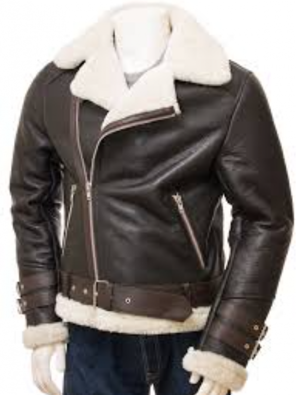 Jaket Aviator dengan Lengan Berpotongan Raglan